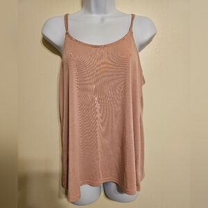 Moa Moa Light Pink Spagetti Strap Tank Top, Medium